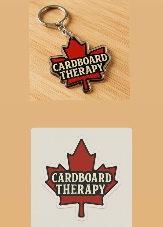 Cardboard Therapy Bundle - 1 Sticker + 1 Keychain